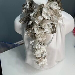 ✨‎ Handmade Ruffle Lace Scarf — 56" — Soft, Lightweight & Flouncy